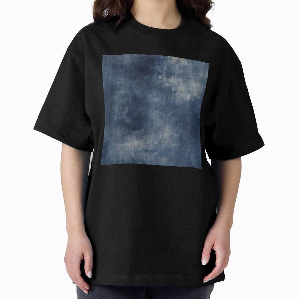 Washed Indigo Cotton Textile Abstract Pattern by frumixart