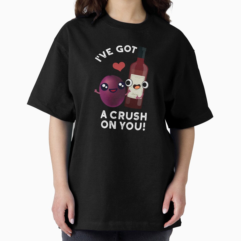 I've Got A Crush On You Funny Grape Wine Pun (Dark BG) by punnybone