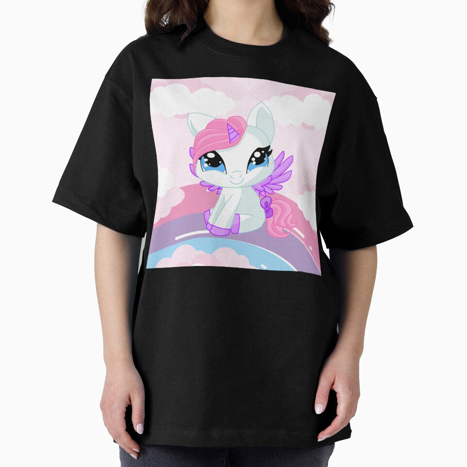 Kawaii cotton candy unicorn on a rainbow by Sticker-Palace-