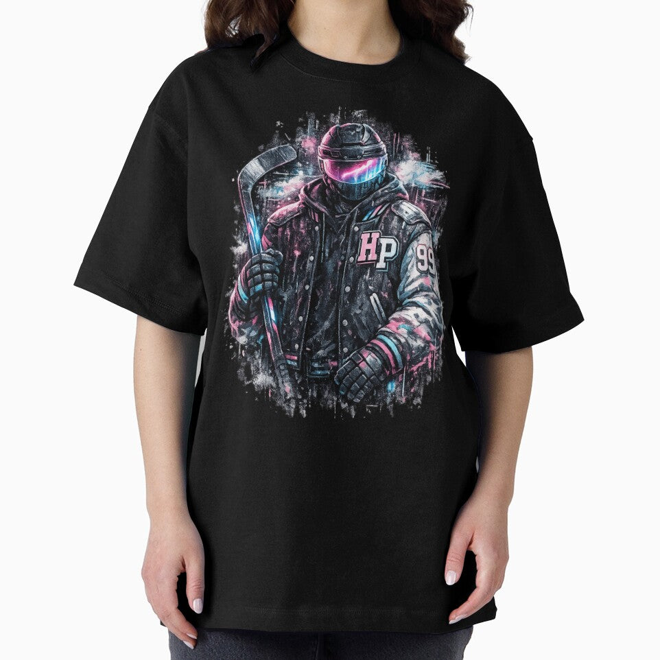 yber Hockey Futuristic Varsity Streetwear Shirt by EchoPrint Co.