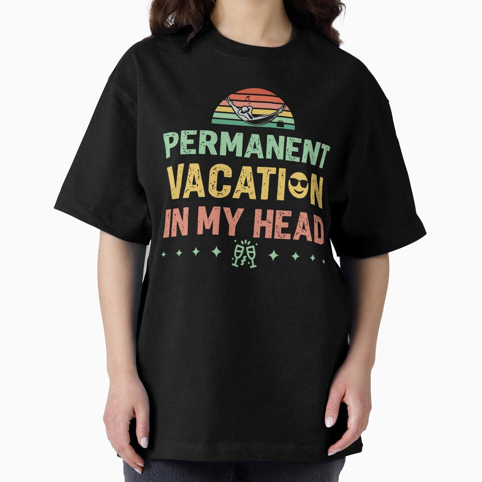 Permanent vacation in my head - Sarcastic Quote Design by Merrko-Atelier