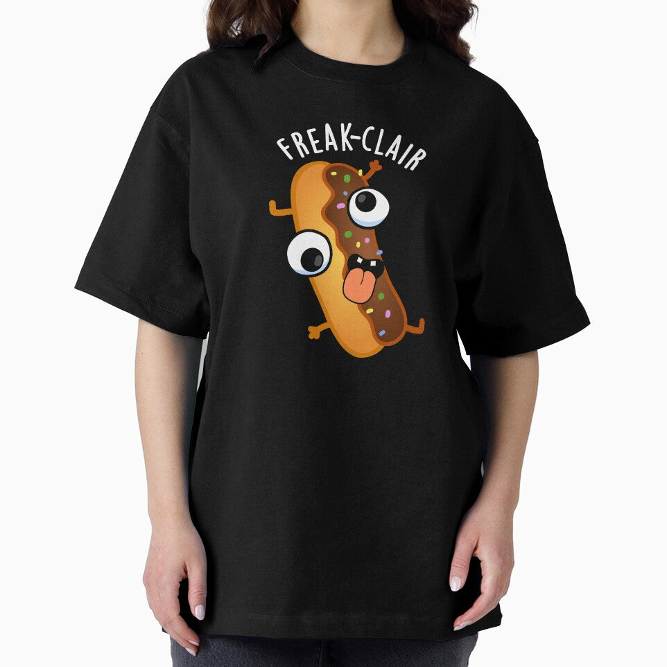 Freak-clair Funny Eclair Pun (Dark BG) by punnybone