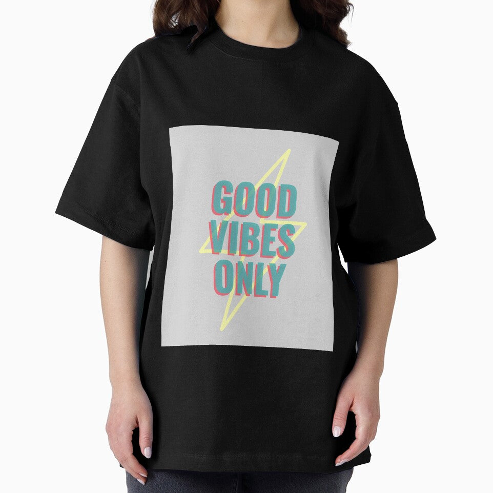 Good Vibes Only 2 Color Text T-shirt by stepstogreen