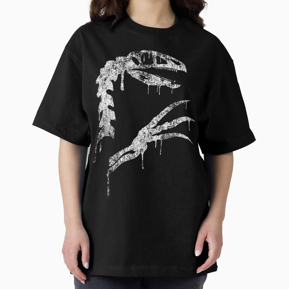 Therizinosaurus Grunge Design – Distressed Prehistoric Clawed Dinosaur Art by Grimtech Workshop