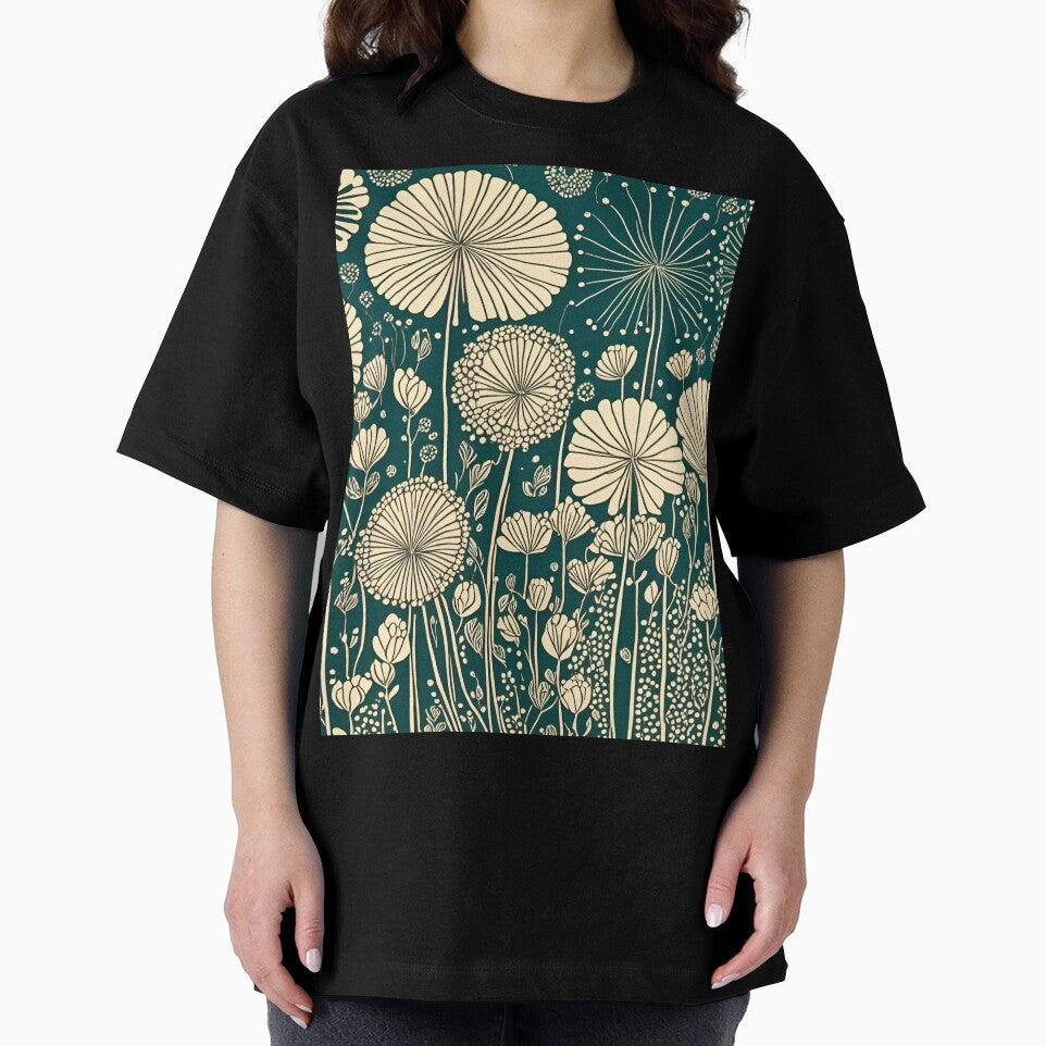 Retro Dandelions on Vintage Green by LyndiiLoubie