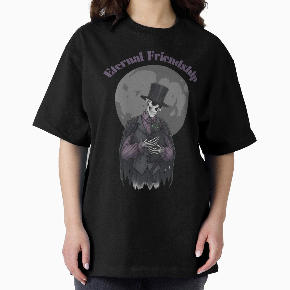Eternal Friendship- Gothic Skeleton & Black Cat by Lavender-Kitty