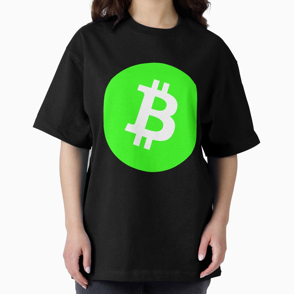 Bitcoin Light Green Version Of Official Logo Large Long Sleeve T-Shirt by Rainwater Merch