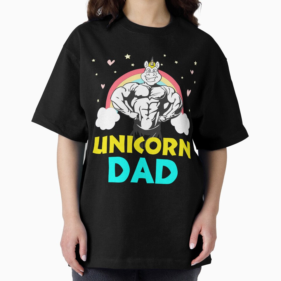 Unicorn Theme Colorful Dad Party Funny Novelty Gift Shirt by Bendthetrend