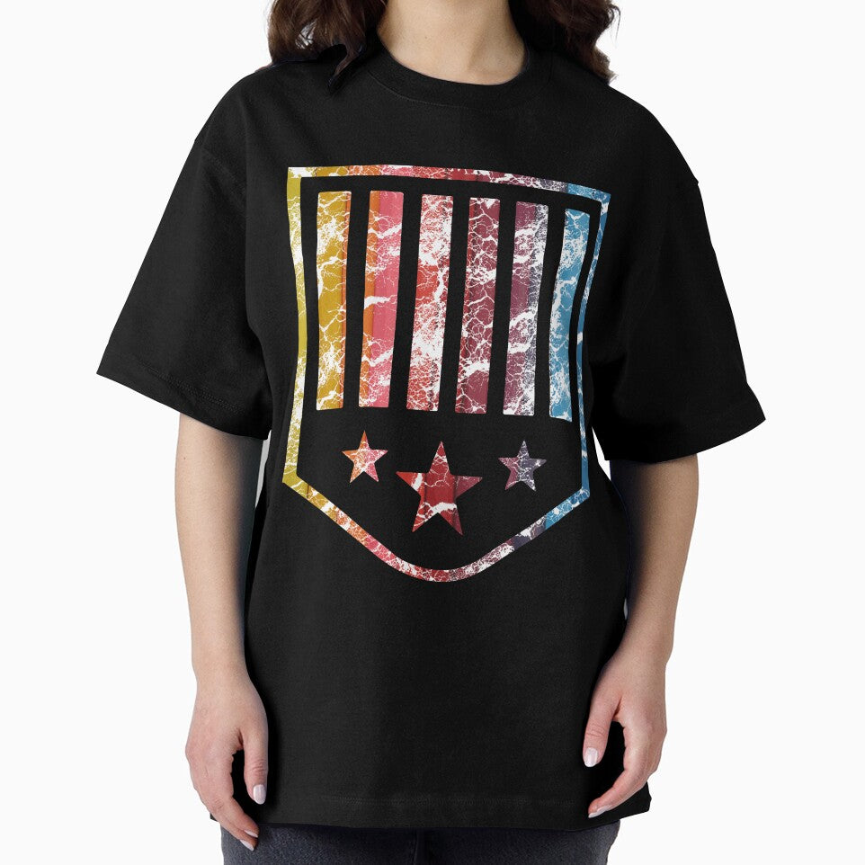 American Stars Emblem T-Shirt | Rainbow Color Design Tee by AllStarMerch