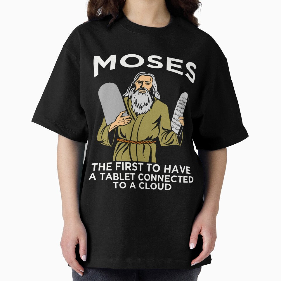 Moses The First to Have A Tablet Connected to a Cloud Pun by funnytshirtemp