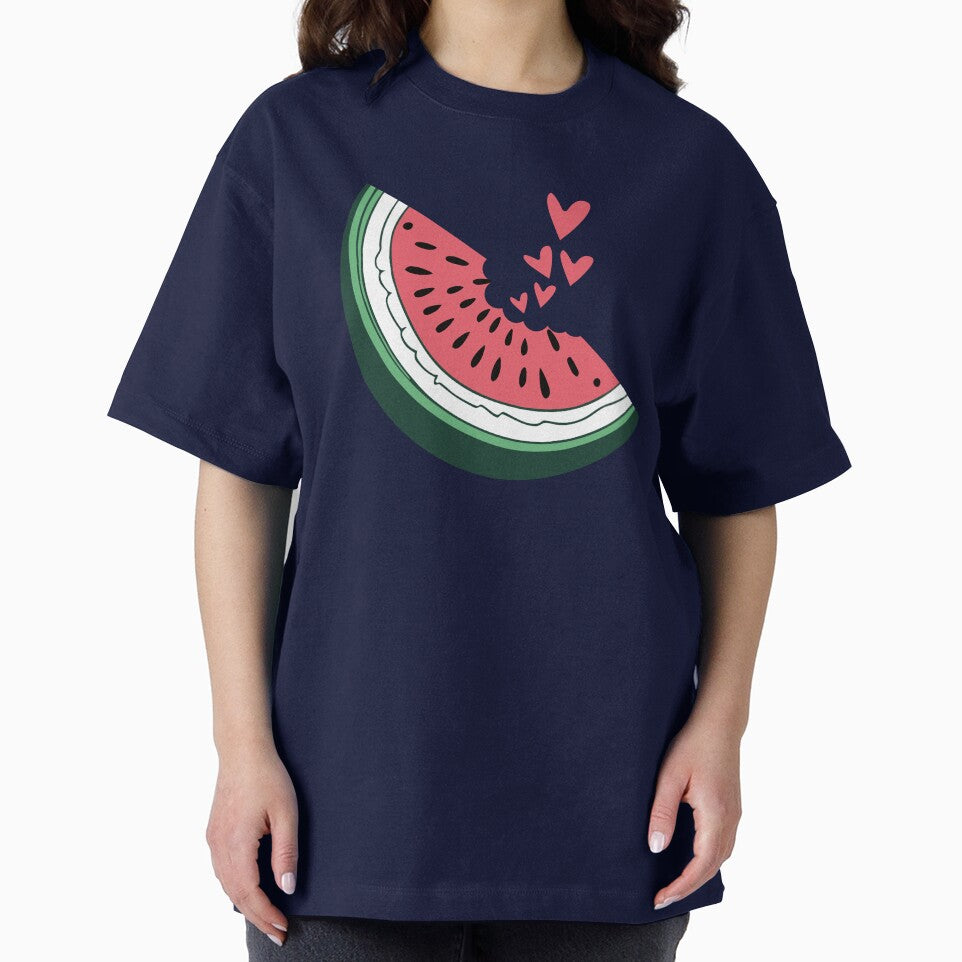 Watermelon slice hearts kawaii summer fruit eating lover art by alenaz