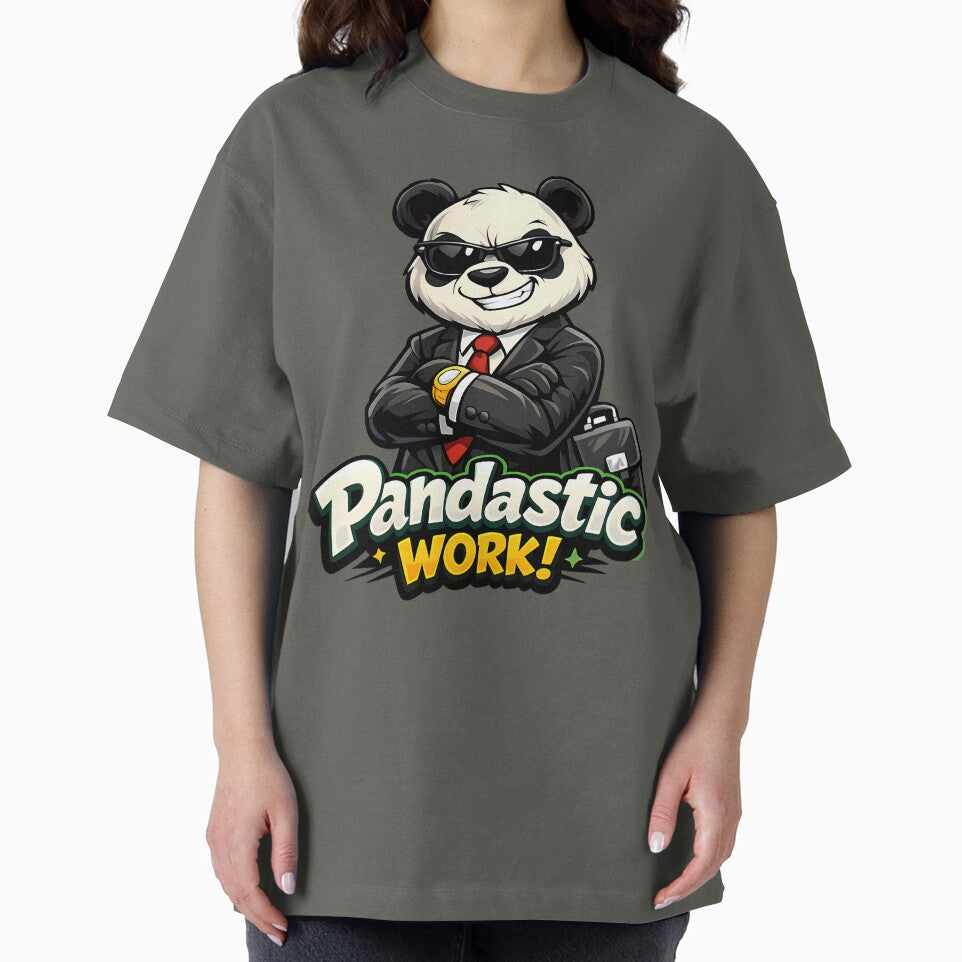 Office Panda Funny Work Cartoon Design, Relatable Panda Character for Daily Office Life by AuraloomAtelier