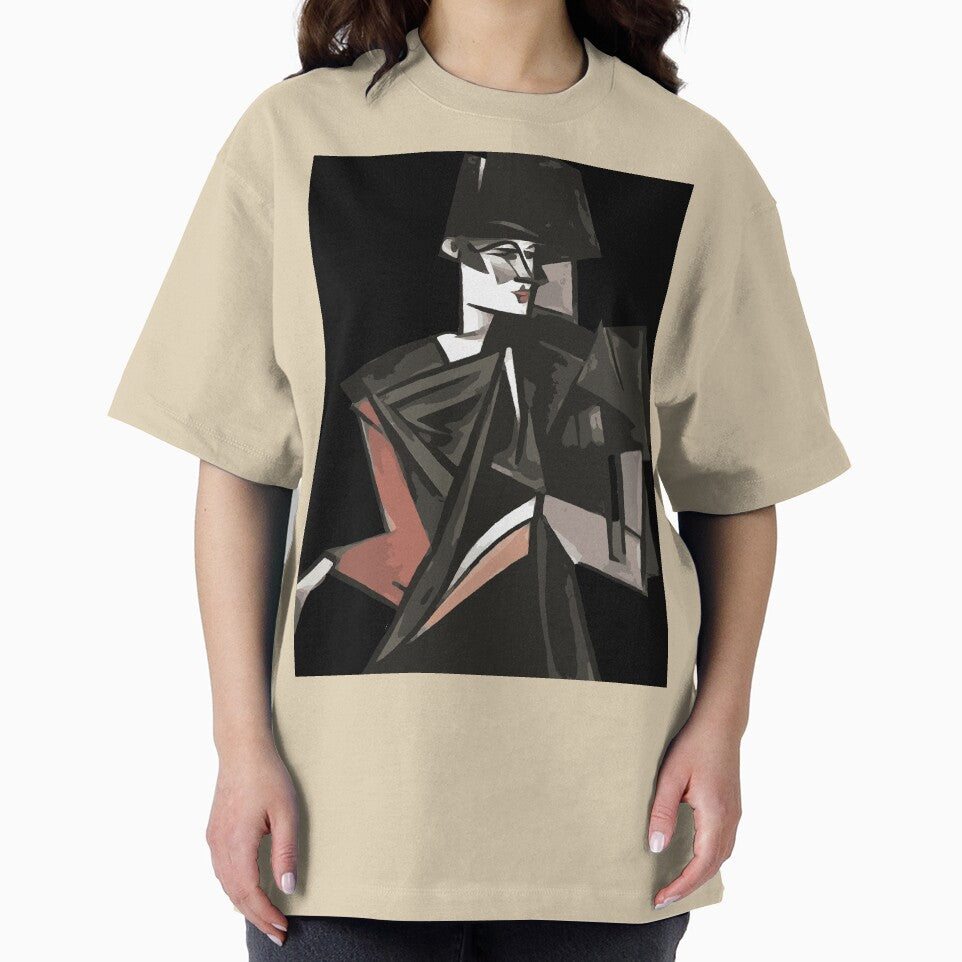 Goth Girl Dancing Geometric Abstract Art by taiche