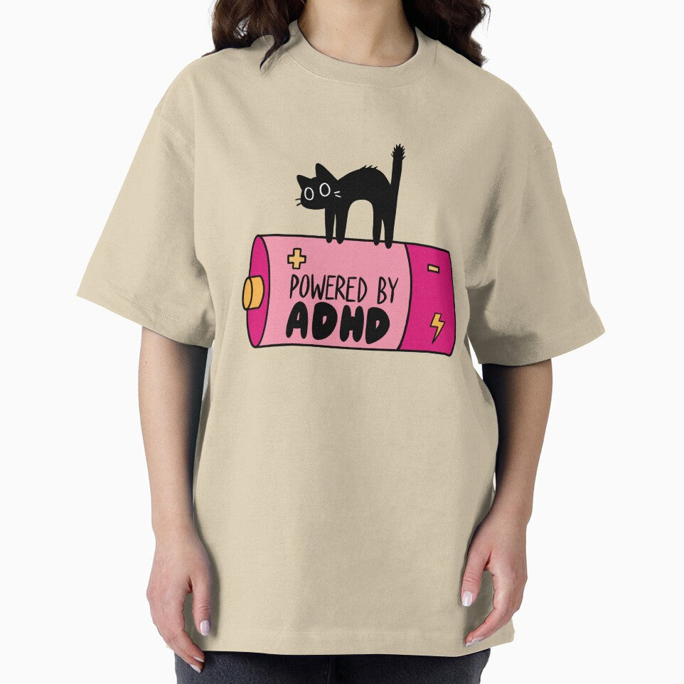 Powered By ADHD Cat Pink by ari-tistic