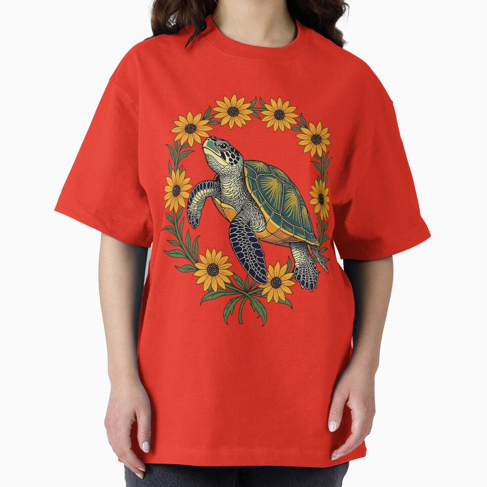 Malaclemys Terrapin And Black Eyed Susan Flowers by taiche