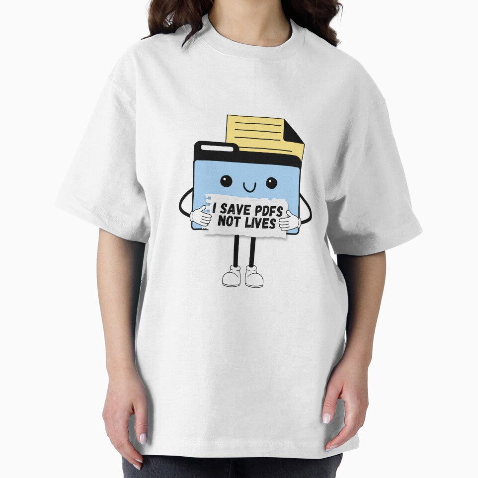 I Save PDFs Not Lives Cute Funny Graphic Icon Blue Happy Work Humor Sarcastic by mariahmoniquedesign
