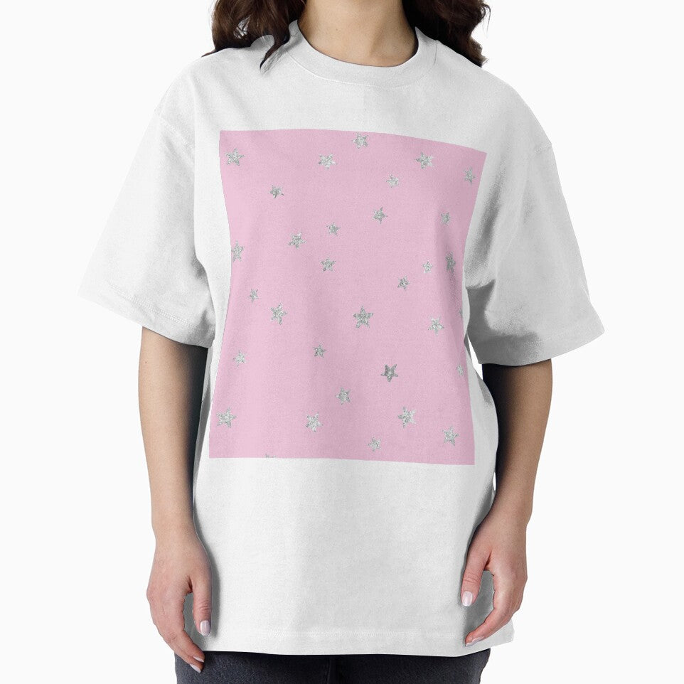 Pretty Y2K Glitter Stars Design in Hot Pink by Femme Pastel Collective
