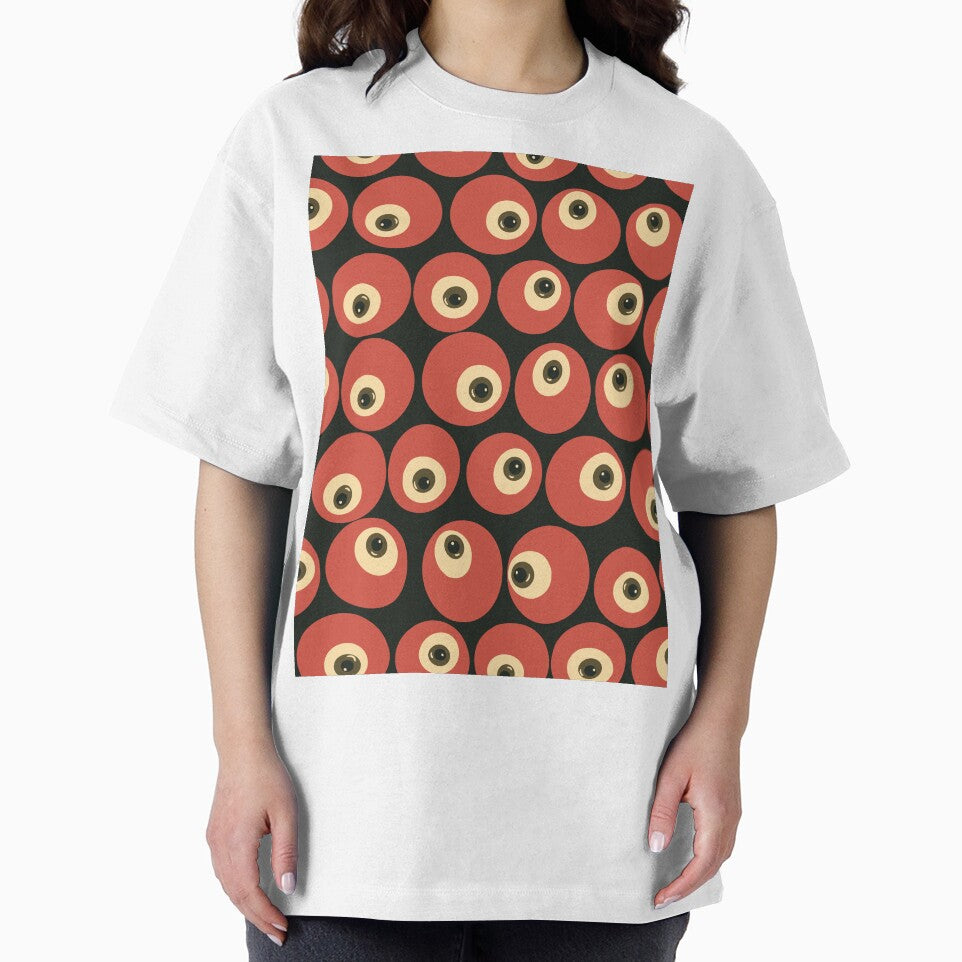 Cranberry Eyeballs - Surreal Retro Eyeball Grid in Red & Black by NoemiMarozsan