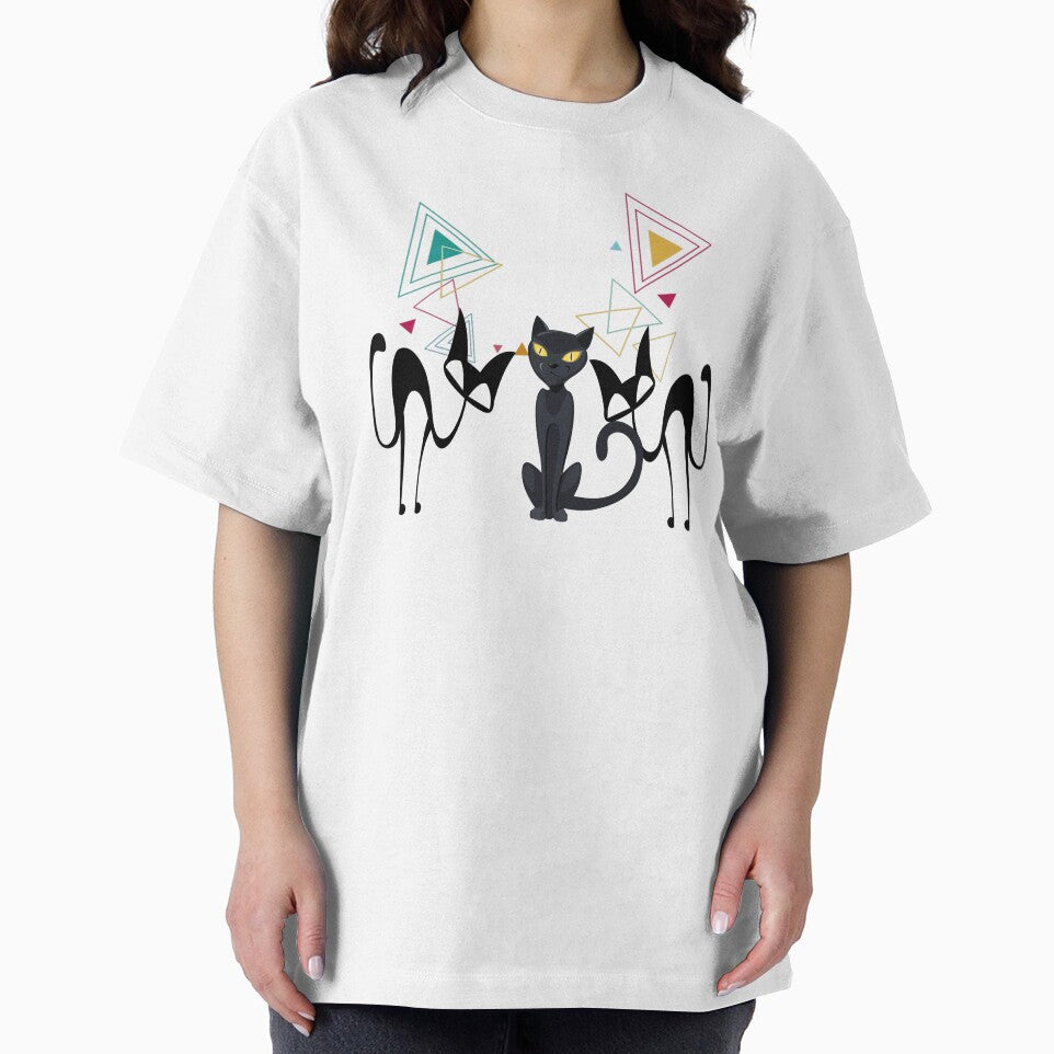 Mid Century Modern Cat Shirt | Atomic Feline Design by WavesOnOcéano