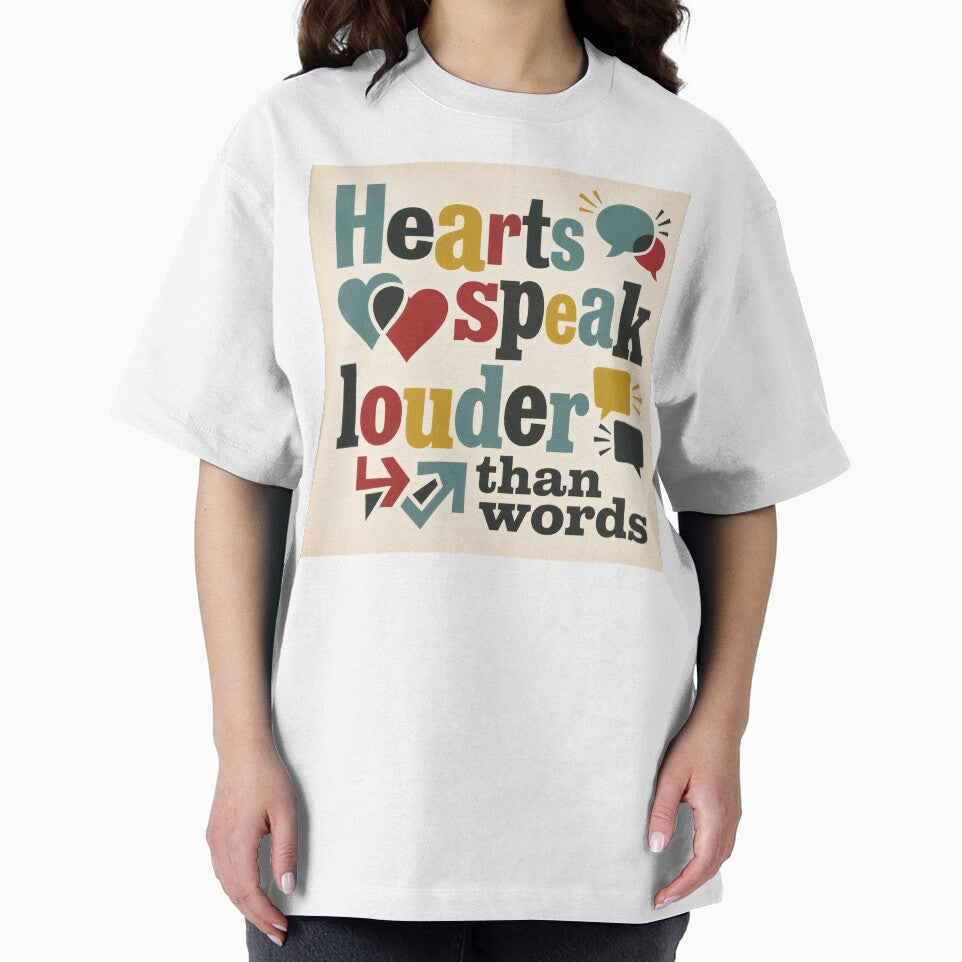 Hearts Speak Louder Than Words – Bold Typography Art by ForeverPrintsOK