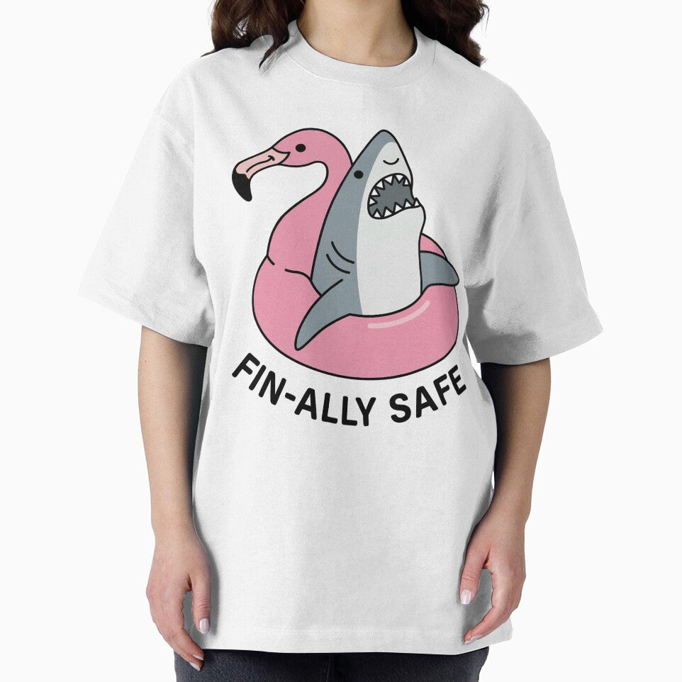 Fin-ally Safe – Funny Shark Summer Pun by aiqdelicia