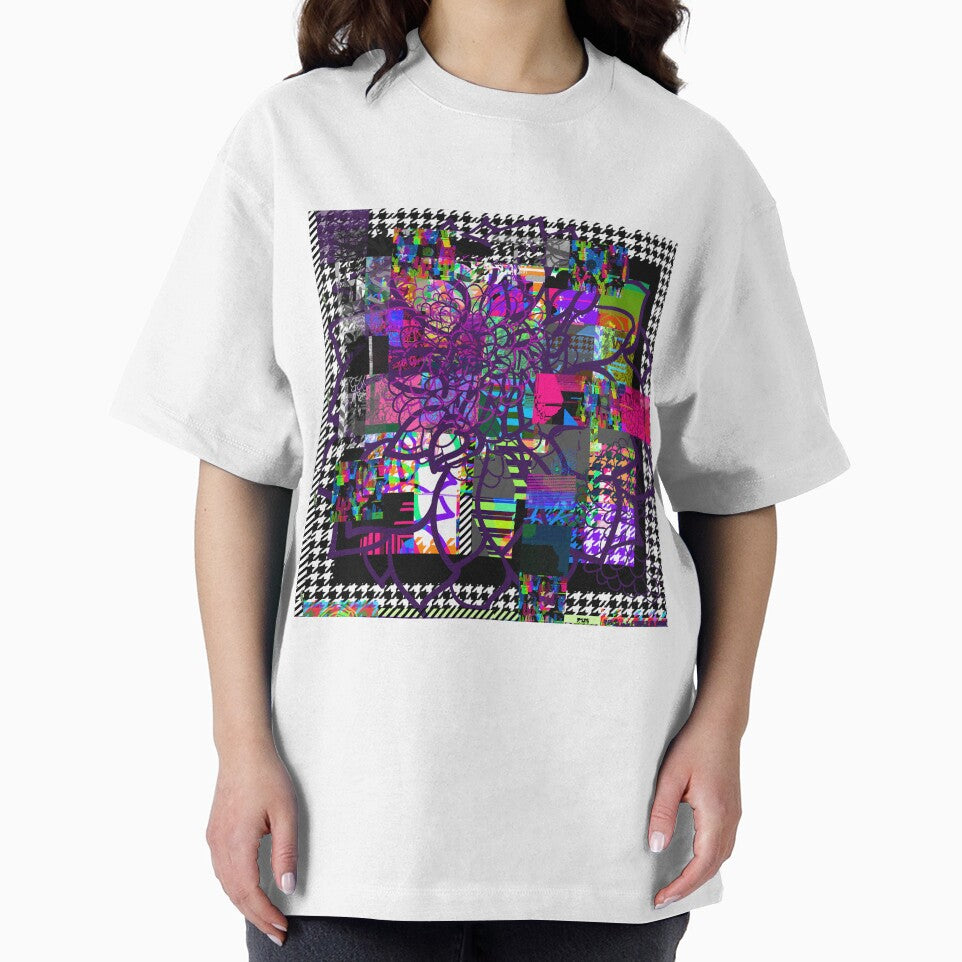 Purple Glitchy Glam Houndstooth by thebrightspotco