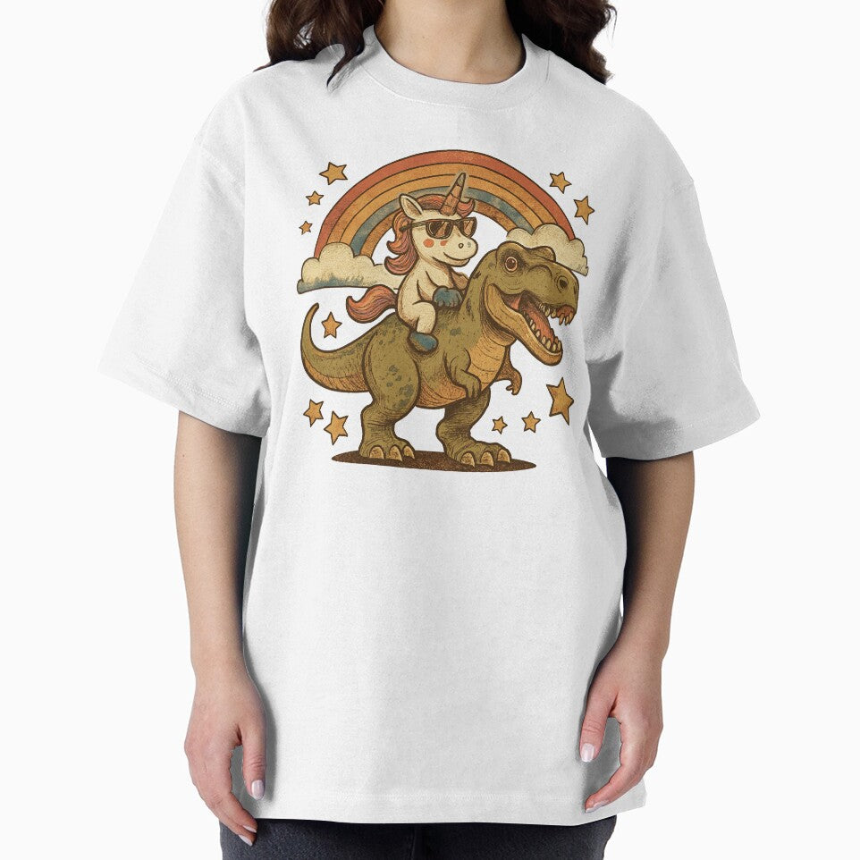 Cartoon Dinosaur And Unicorn, Unicorn Riding Dinosaur by graphic-genie
