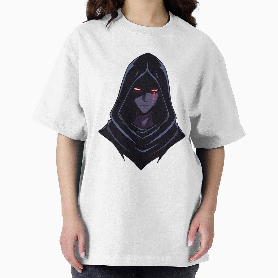 Dark Anime Hooded Character Minimal Logo Design by Animepopstudio