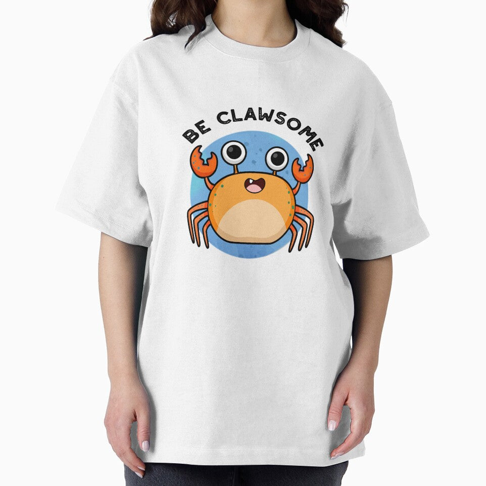 Be Clawsome Cute Positive Crab Pun by punnybone