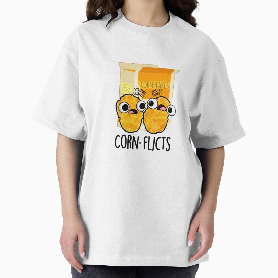 Corn-flicts Cute Corn Flakes Pun by punnybone