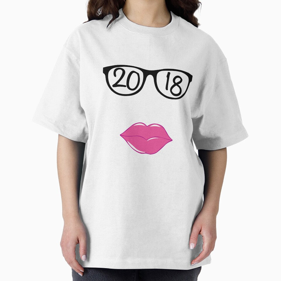 New Year 2018 | Eye-glasses Pink Lip T-Shirt by AllStarMerch