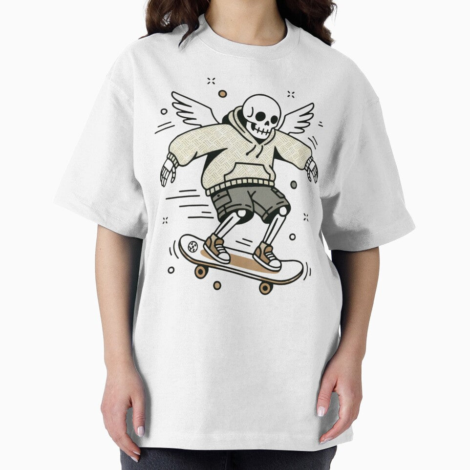 SKATEBOARDER | Minimalist Skeleton Streetwear Art by DEADLINE.