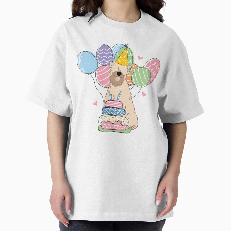 Cream Soft Coated Wheaten Terrier Dog Birthday Party by Lulupainting
