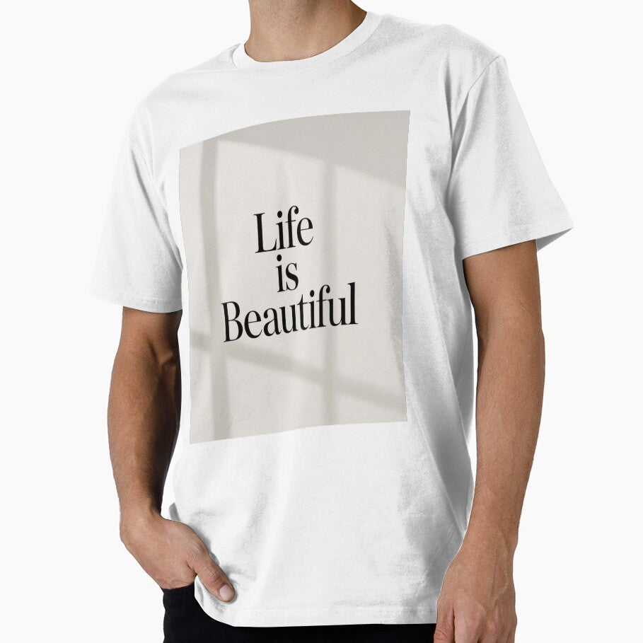 Life Is Beautiful Quote – Minimalist Text Art by Mita986