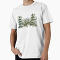 Watercolor Pine Forest and mountain Aesthetic Graphic by Nature Hues