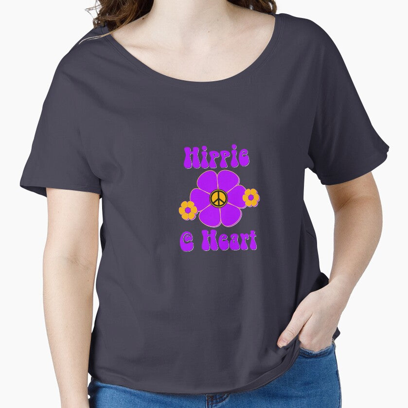 Hippie At Heart Peace Sign Flower Design Flower Power - Cool Gifts For Cool People by artandsoul38