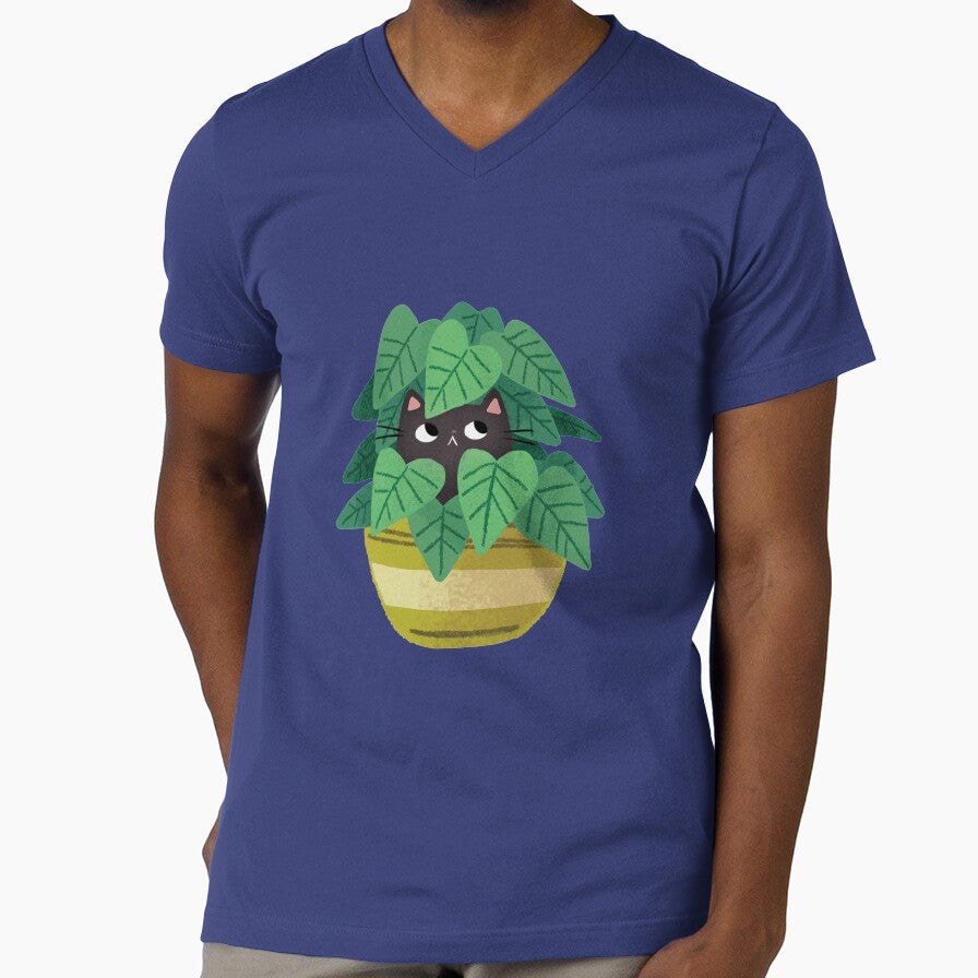 Black Cat In planter by michelledraws