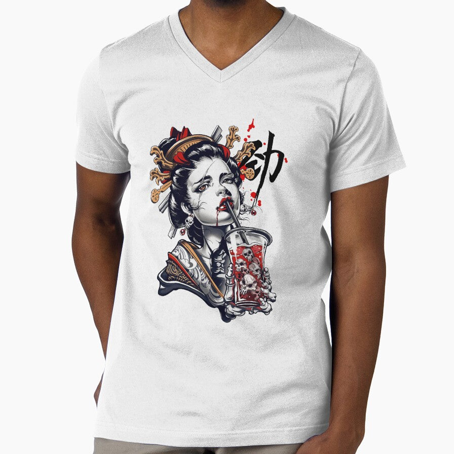 Japanese Geisha Girl Vaporwave Cyberpunk Popart Urban Style by OWLvision33