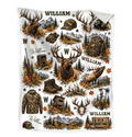 Personalized Elk Hunter Blanket, Elk Hunting Gift, Hunting Gift for Him, Outdoor Cabin Decor, Hunter Christmas Gift
