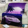 synthwave lamborghini 80s Fleece Throw Blanket