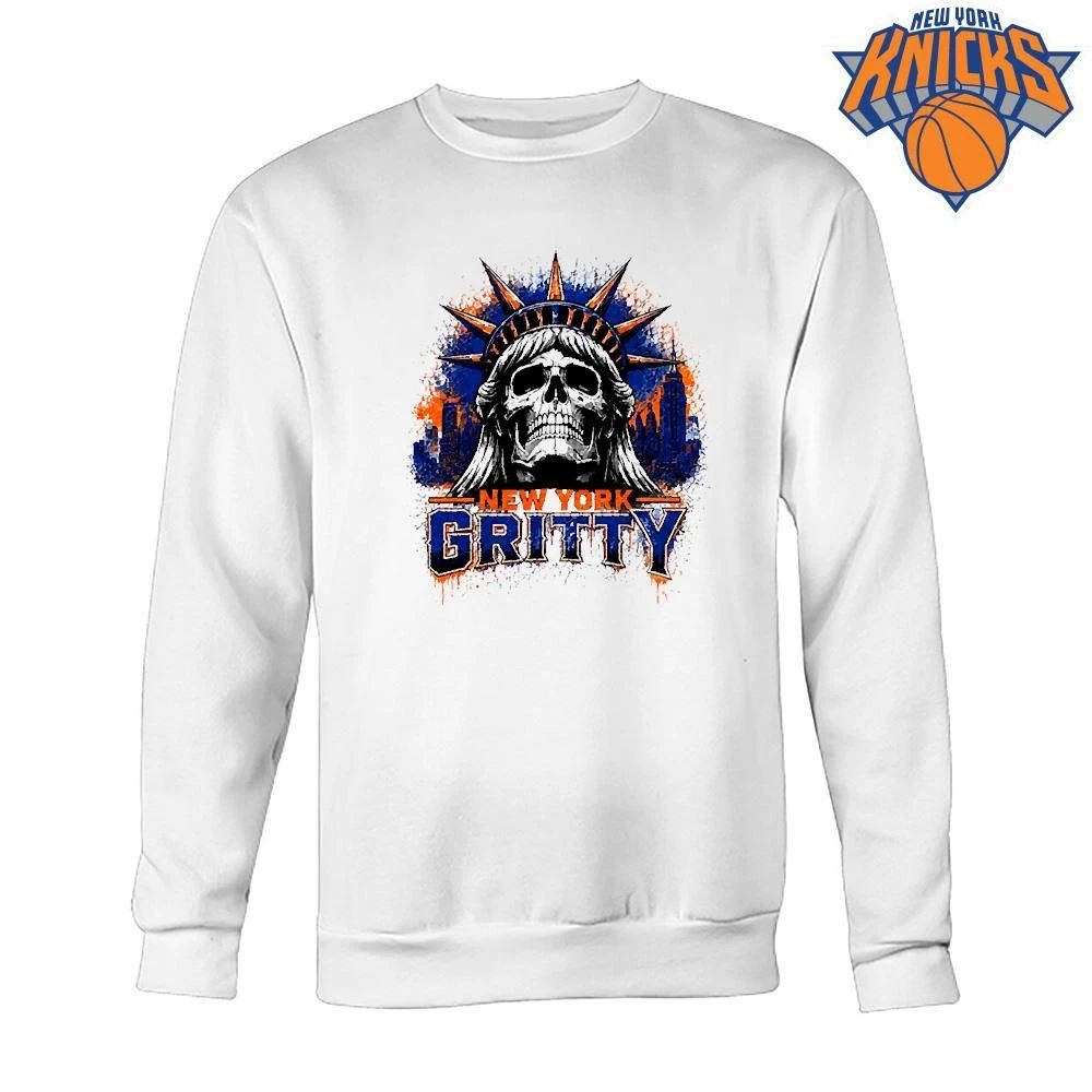 New York Knicks Champions NBA 2026 New York Gritty Statue Of Liberty Skull Basketball Shirt