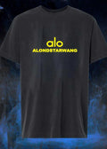 Alo Apparel Alondstarwang Logo Yellow Graphic Print T-Shirt