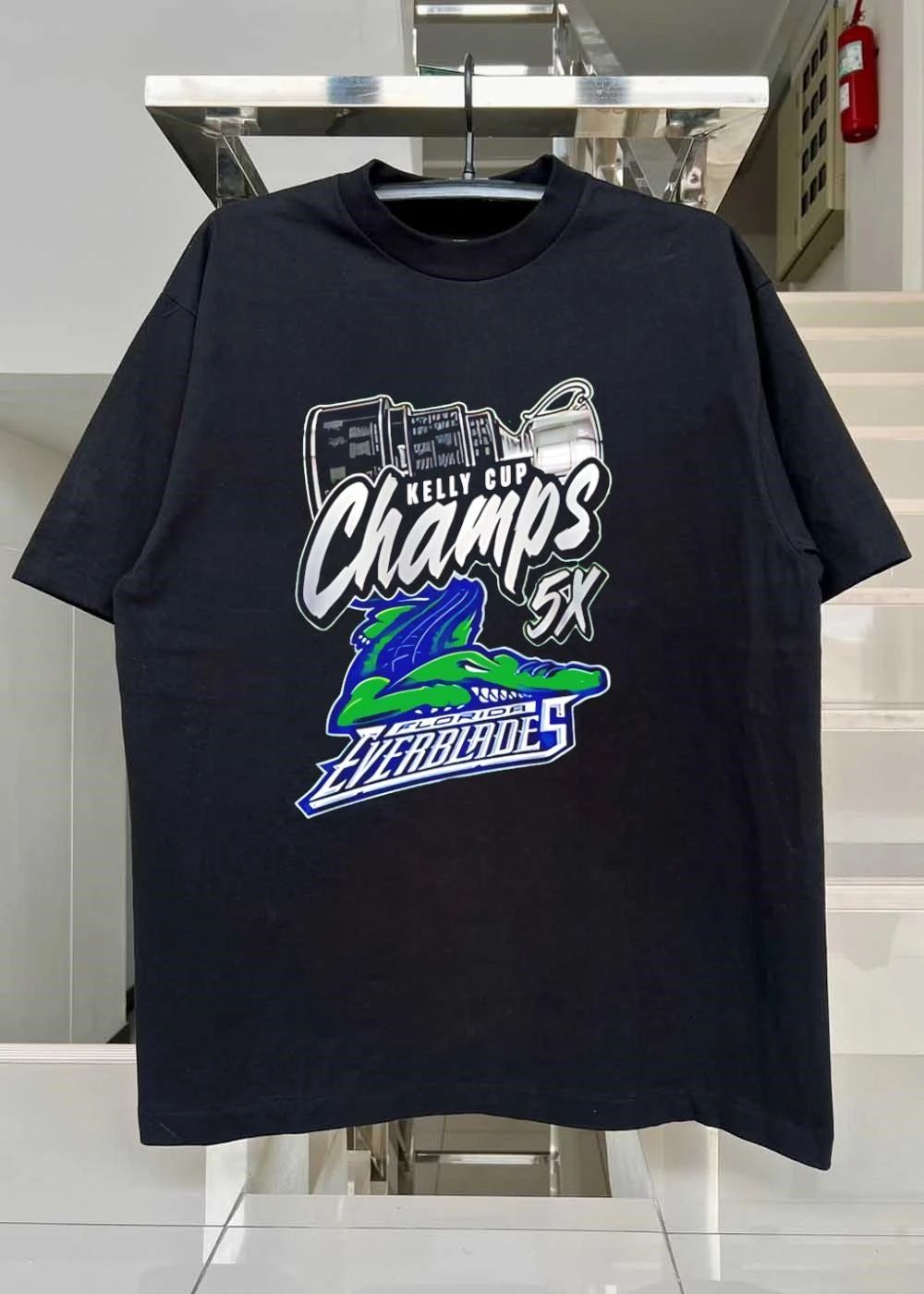 Florida Everblades Kelly Cup Champs 5x Green T-Shirt