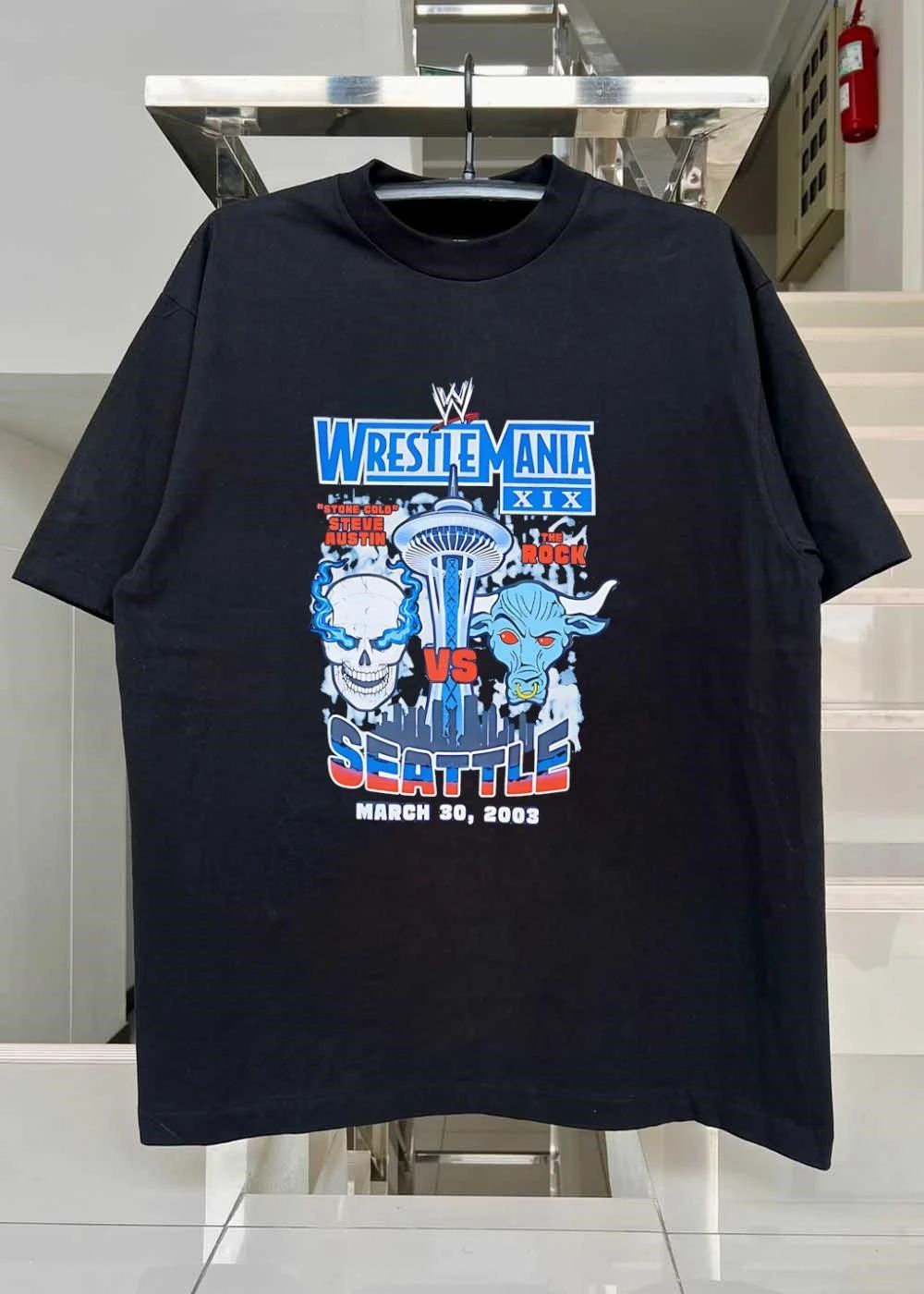 WrestleMania XIX Steve Austin vs The Rock Seattle March 30 2003 T-Shirt