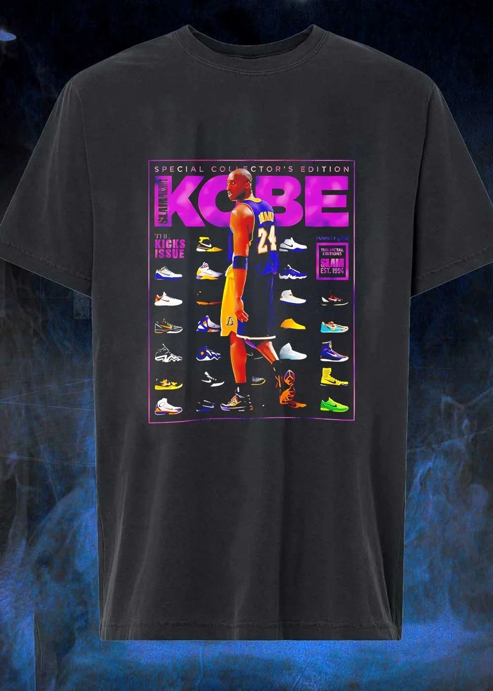 Kobe Bryant Los Angeles Lakers NBA SLAM the kicks issue shirt