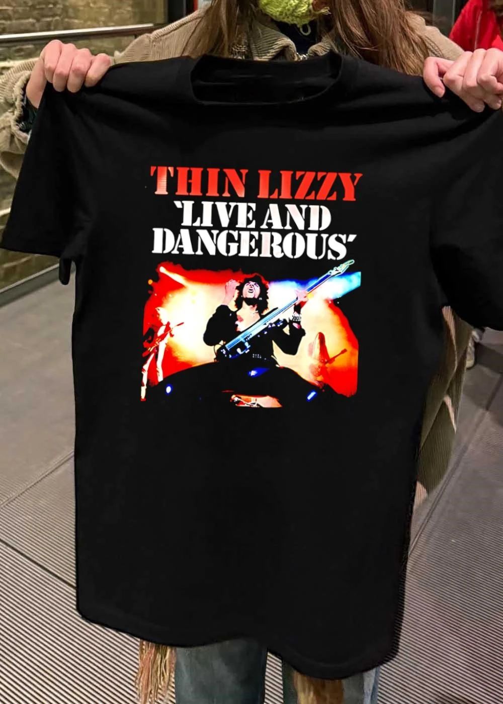 Thin Lizzy Live and Dangerous Album Cover Classic Rock Band Vintage Merch Shirt