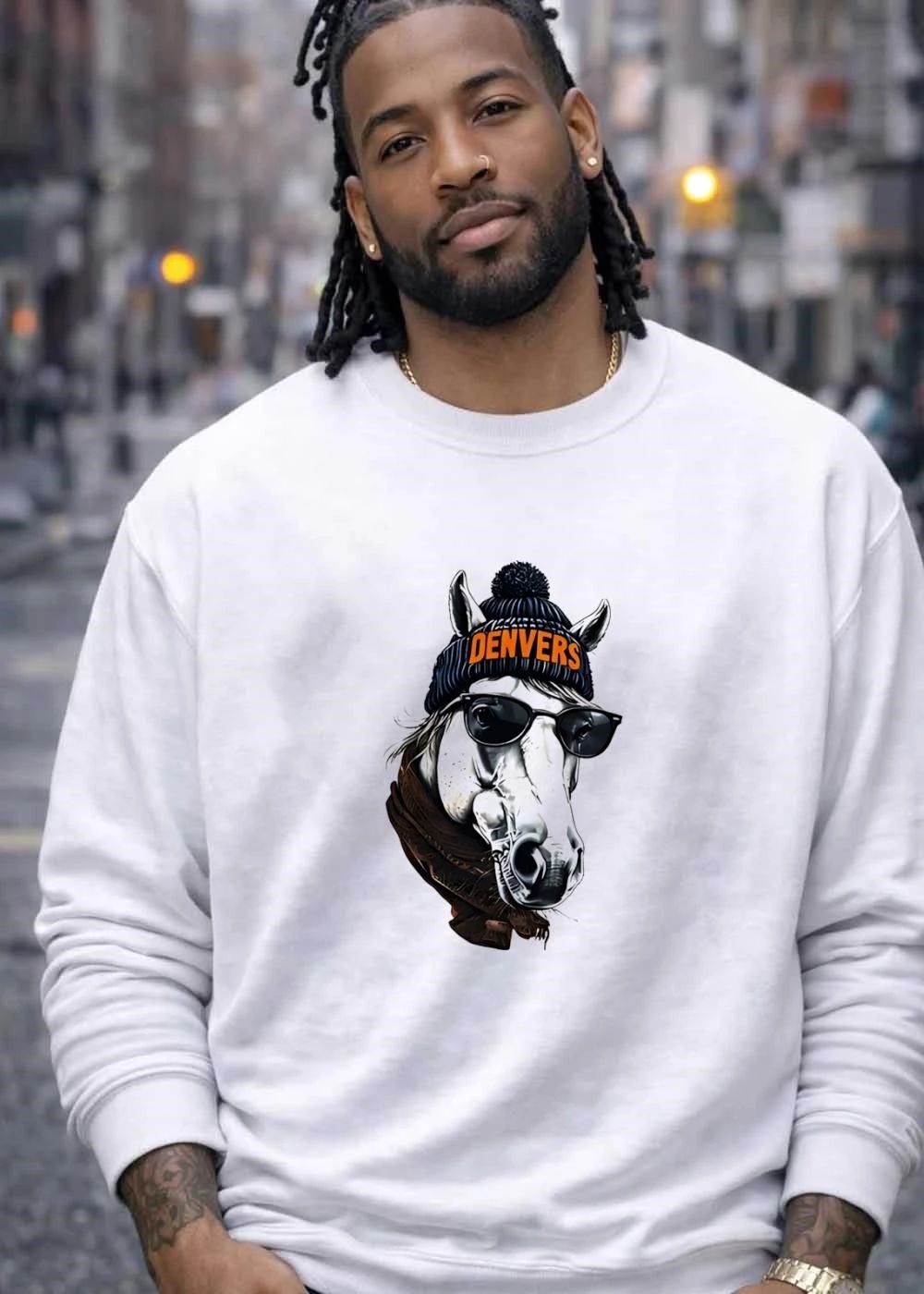 Denvers – Cool Horse Wearing Sunglasses and Scarf – Denvers T-Shirt