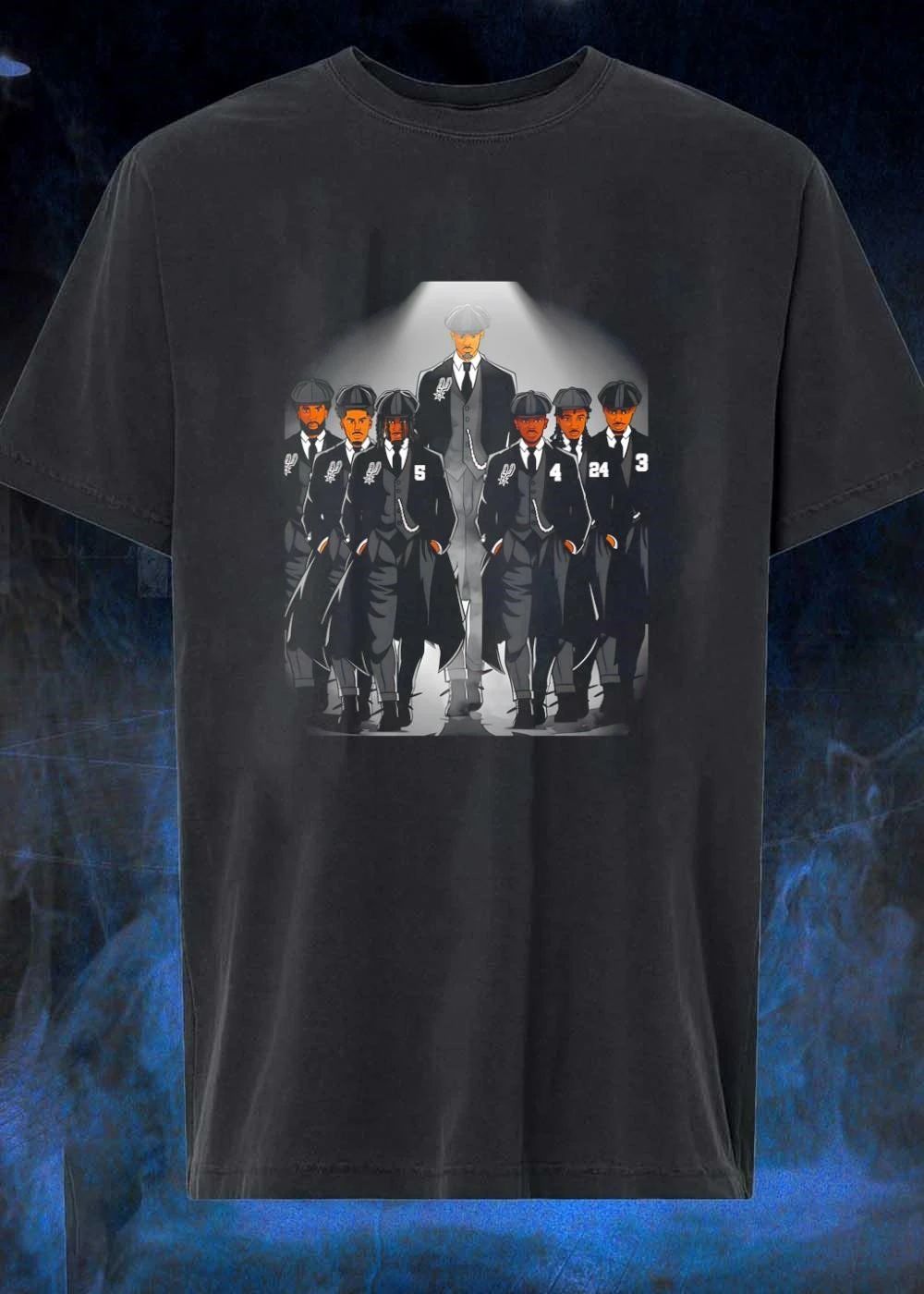 Peaky Blinders Style Basketball Players Walking 5 4 24 3 San Antonio Spurs T-Shirt