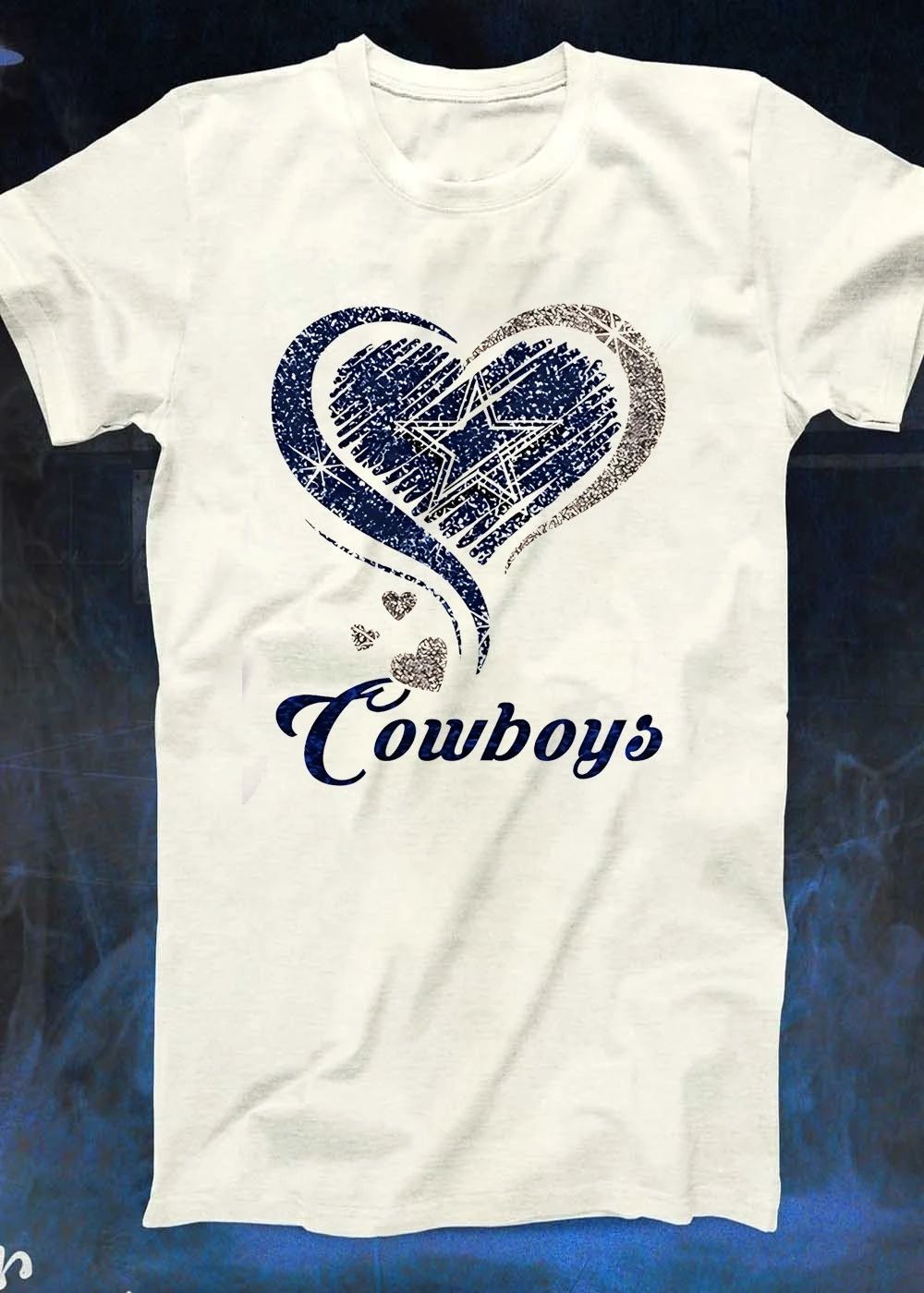 Dallas Cowboys Heart Glitter T-Shirt