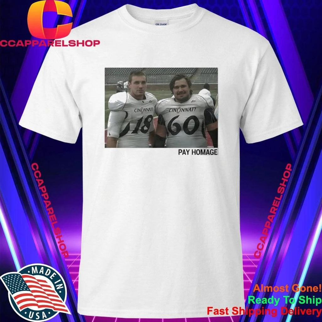 Brandon Borders Wear Travis Kelce 18 and Jason Kelce 60 Cincinnati Bearcats Shirt